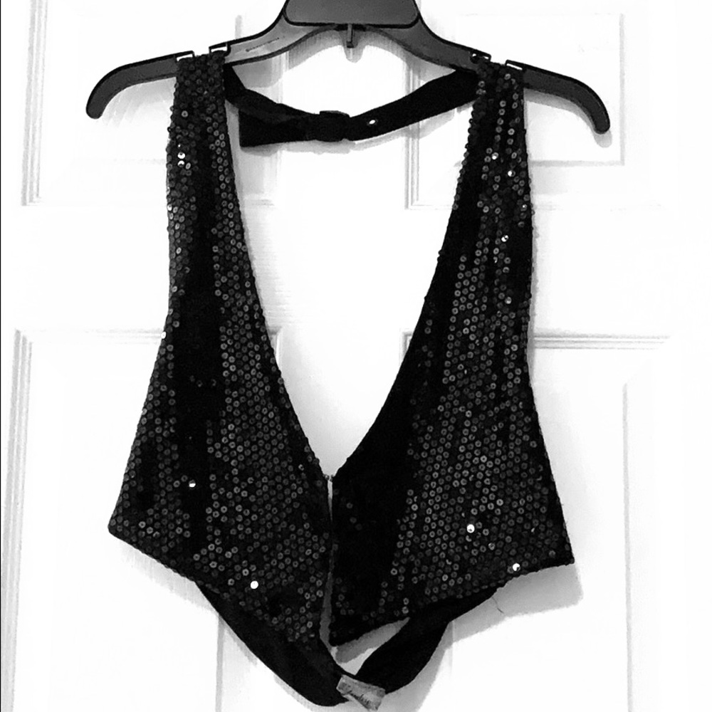 Black sequin vest